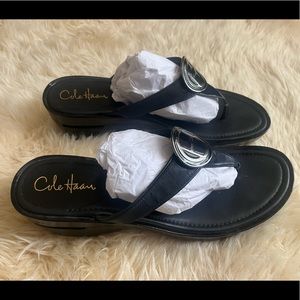 Vintage Cole Haan Platform wedge Thong Sandals Flip Flops